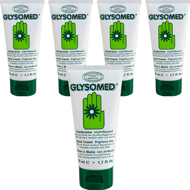 GLYSOMED 葛妮絲 台灣公司貨 經典甘菊護手霜 無香 敏感肌適用 滋潤型, 50ml, 5條