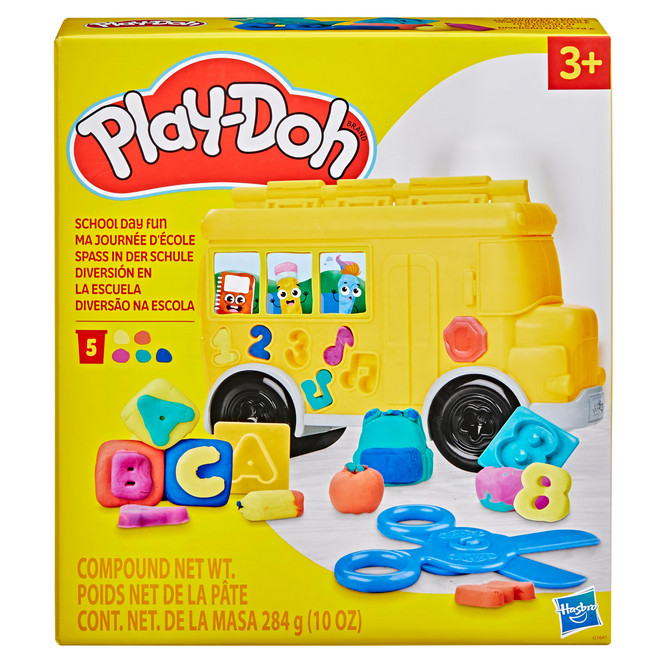 Hasbro 孩之寶 Play-Doh 培樂多 上學趣校車遊戲組, 多色, 284g, 1盒