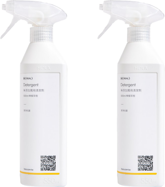 HOLA 和樂家居 REAL 無添加萬用清潔劑 檸檬茶樹, 500ml, 2瓶