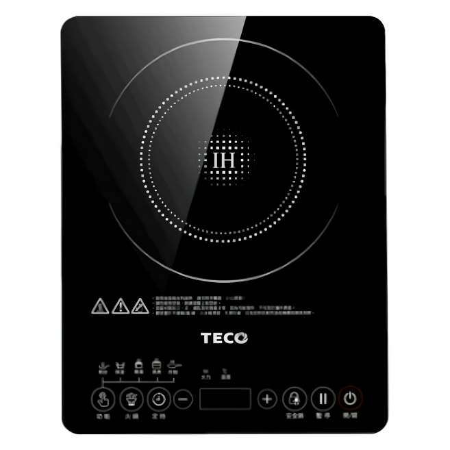 TECO 東元 110V 1 Burner Ceramic Glass 電磁爐 Touch Controls IH Inverter 10-Level Power 6 Cooking Modes Child Lock Auto Shut-Off 黑 360x280x42mm YJ1221CB