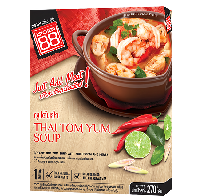 KITCHEN 88 泰式酸辣海鮮湯即食調理包 僅需加入肉類, 270g, 1盒