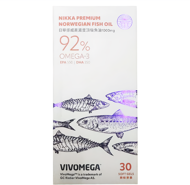 日華 挪威高濃度頂級魚油 EPA + DHA 92% 1000mg, 30顆, 1組