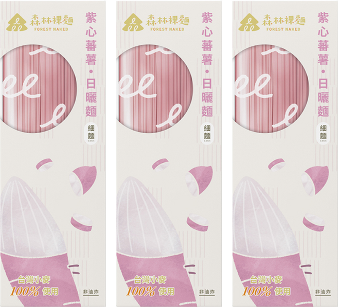 FOREST NOODLES 森林麵食 森林裸麵 紫心蕃薯口味 每盒4入獨立包裝 Q彈麵條, 400g, 3盒
