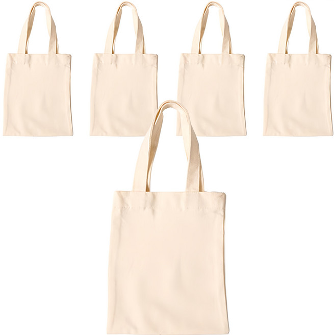 素色直式帆布包 5入