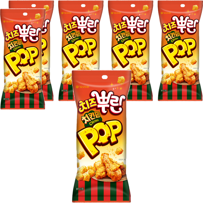 ORION 好麗友 雞米花脆餅 韓式炸雞起士口味, 81g, 6包