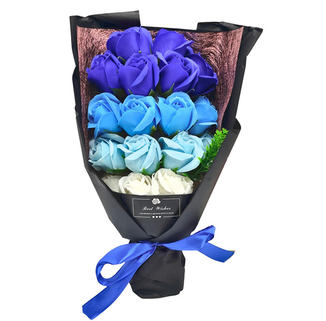 香皂花 18朵, 埃及藍漸層, 1個