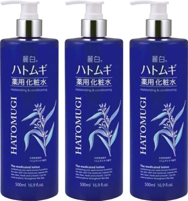 KUMANO 熊野油脂 麗白 薏仁化妝水 藍瓶, 500ml, 3瓶