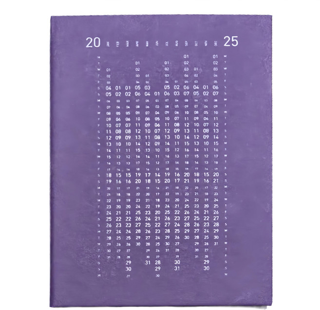 conifer 綠的事務 2025年25K日日好軟背精裝方格週誌, 神秘紫, 1本