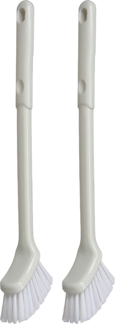 aisen 平型馬桶刷 弧度刷毛清潔零死角 柄處凹洞設計方便收納, 白色, 2支