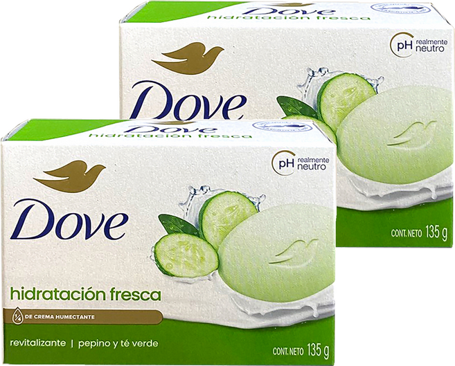 Dove 多芬 香皂 小黃瓜 + 綠茶 135g 清新保濕 溫和潔淨肌膚, 2個
