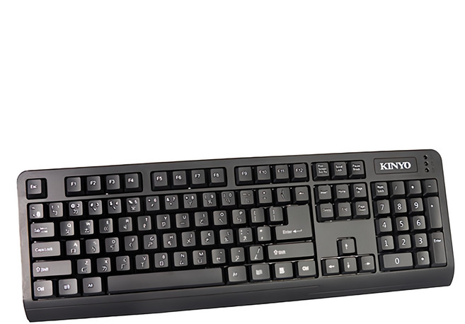 Kinyo USB 有線 大注音鍵盤 450 x 21 x 152mm 480g, KB-38U, 黑色