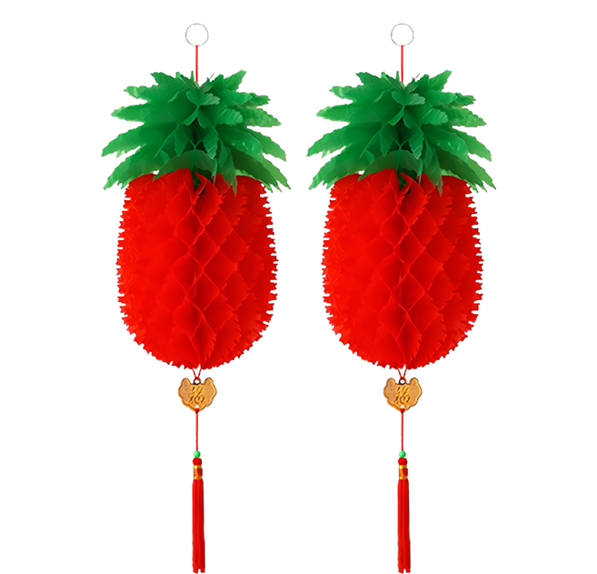 生活King 鳳梨彩球 2個, 紅色