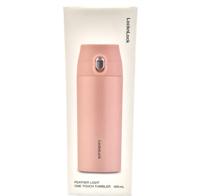 LocknLock 樂扣樂扣 靈動彈跳羽量杯 LHC3256WHT 280g, 粉色, 400ml, 1個