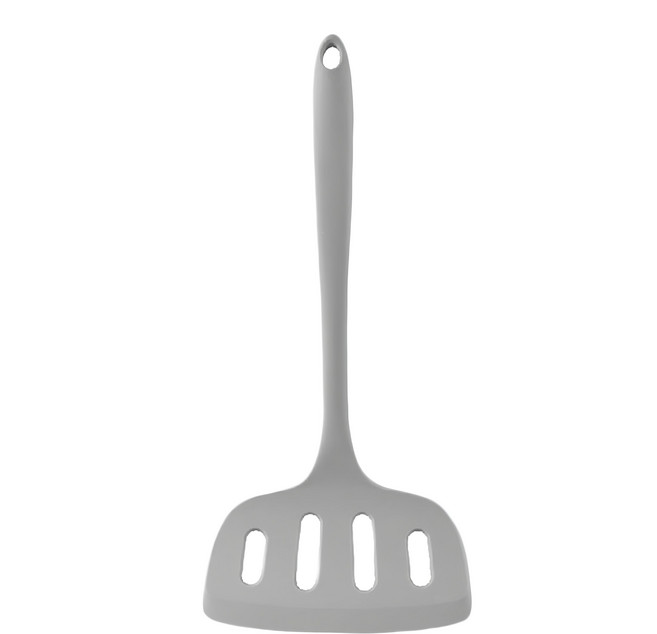 SiliPot 鉑金矽膠寬版鍋鏟 韓國製造 耐用安全 不易變形 雙倍面積 容易翻炒, 冷灰色, 1支