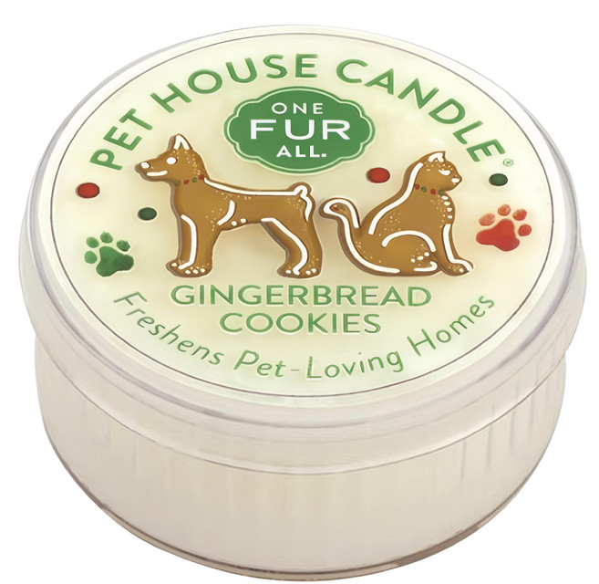 PET HOUSE 室內除臭寵物香氛蠟燭 薑餅餅乾, 43g, 1罐
