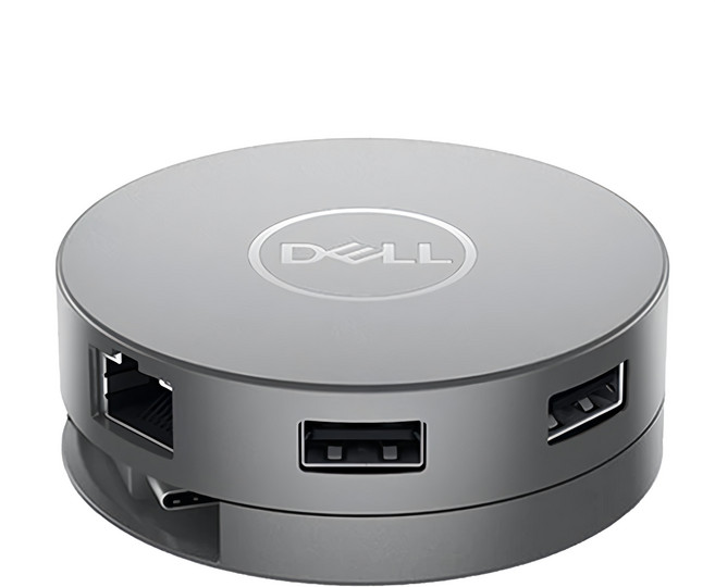 DELL Technologies 戴爾 7合1 USB-C 多連接埠轉接頭 小巧便於攜帶, 黑色, 1個