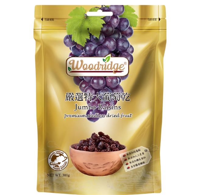 Woodridge 森之果物 嚴選特大葡萄乾, 300g, 1包