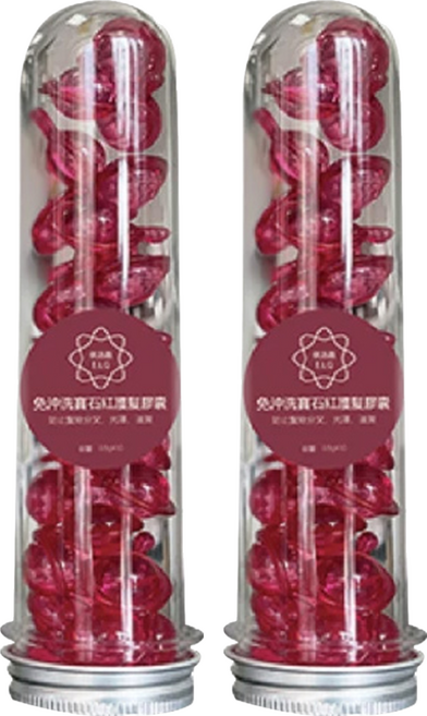 E.L.G 依洛嘉 愛麗絲香調 免沖洗寶石紅護髮膠囊 改善頭髮分岔 使秀髮水潤滑順 添加維生素, 24g, 2瓶