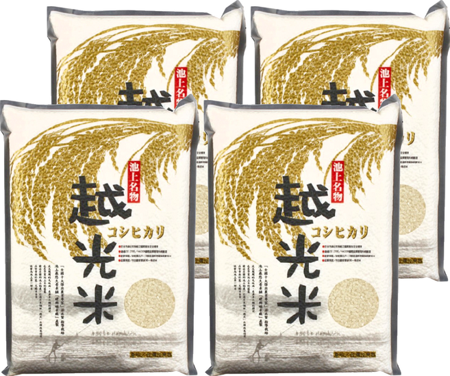 池上多力米 池上名物 越光米, 2.5kg, 4袋, CNS一等