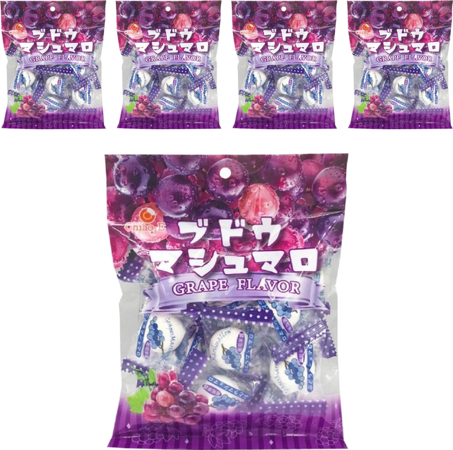 Chiao-E 巧益 葡萄夾心棉花糖, 75g, 5袋