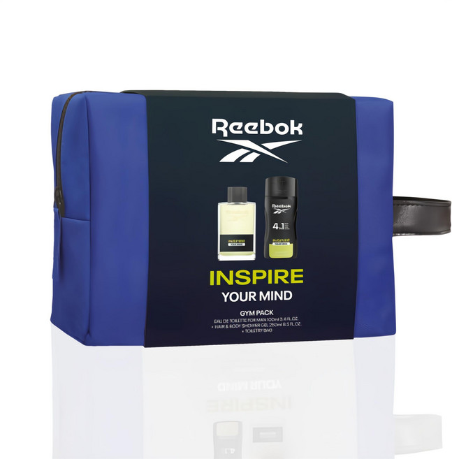 Reebok 銳步 台灣公司貨 超越自我男性淡香水經典限量手拿盥洗包組, 1入
