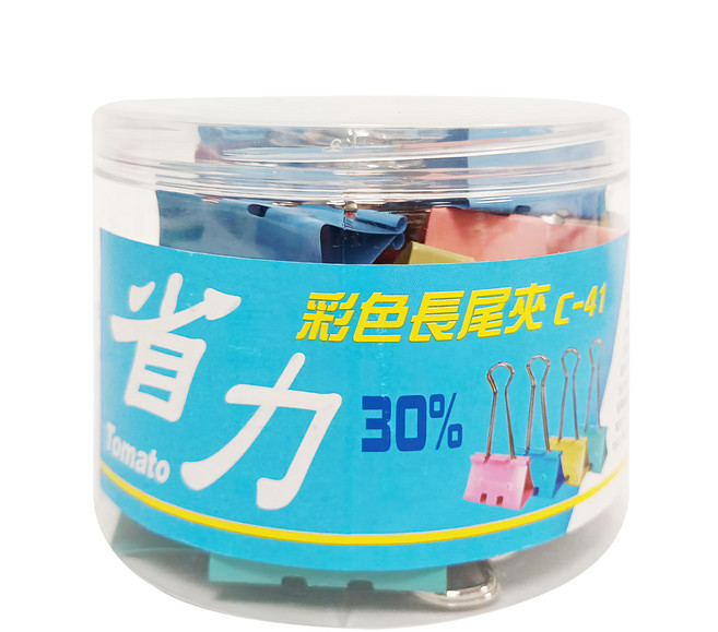 Tomato 番茄牌 省力長尾夾, 41mm, 24個, 1桶