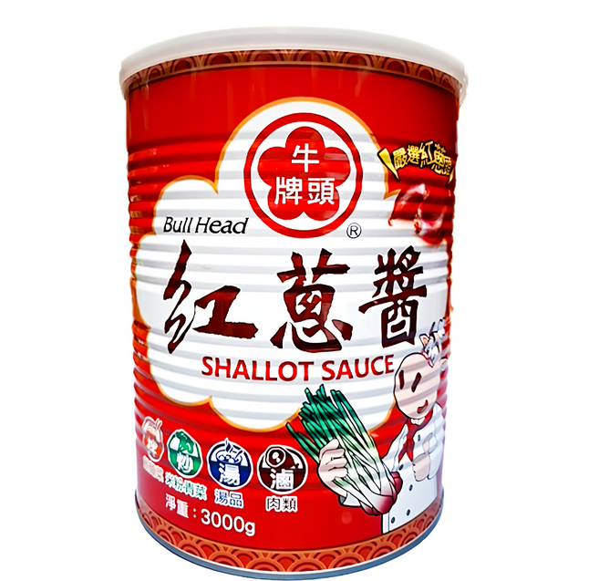 牛頭牌 紅蔥醬 大, 3000g, 1罐