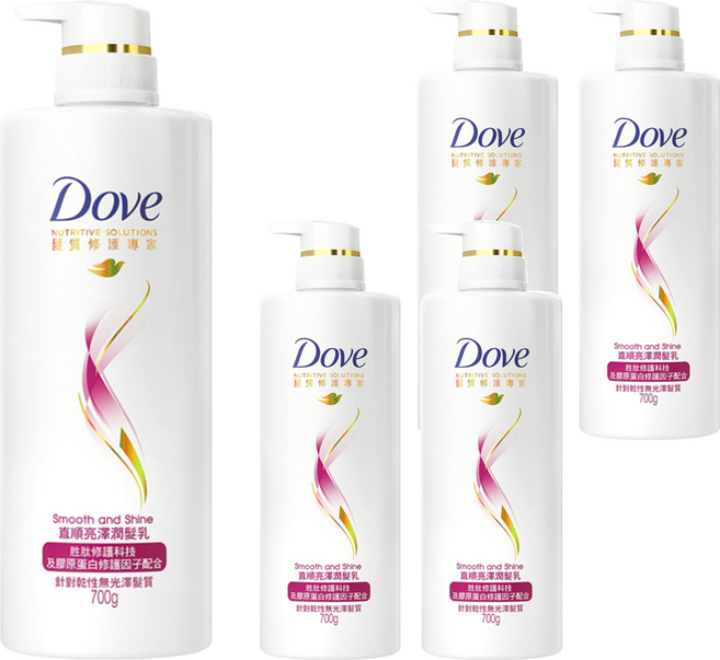 Dove 多芬 直順亮澤潤髮乳, 700g, 5瓶