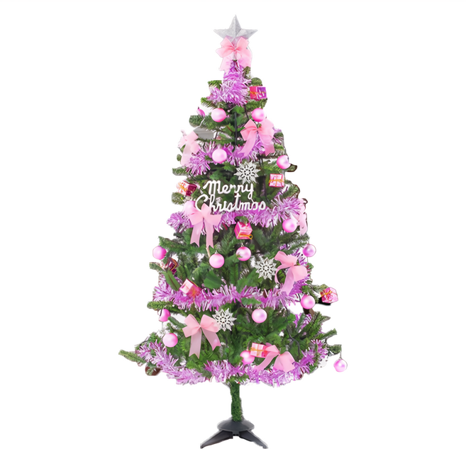摩達客 特仕幸福型裝飾綠色聖誕樹 + 浪漫粉紅佳人系配件 + 100燈LED燈暖白光USB充電式 YS-GTC06610 耶誕6尺/6呎(180cm), 綠色聖誕樹 + 浪漫粉紅佳人系配件