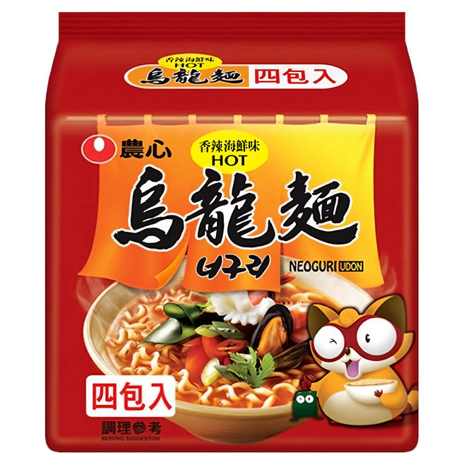 NONGSHIM 農心 香辣海鮮味烏龍麵, 120g, 4包