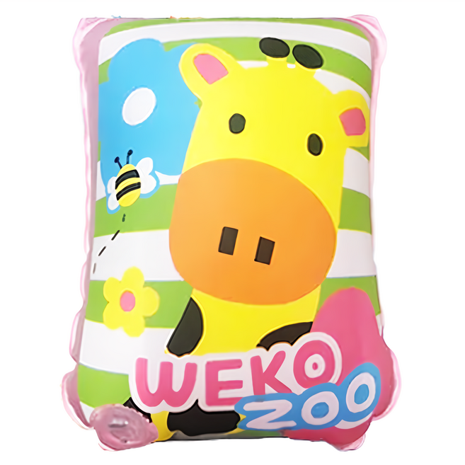 WEKO 斑馬長頸鹿游泳手臂圈 WE-AR05 7 x 12吋, 粉色, 1個