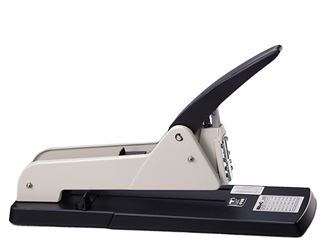 KW-triO 堡勝企業 長臂型強力訂書機 重型耐用型 可訂210張紙, 黑色 + 米色, 1個