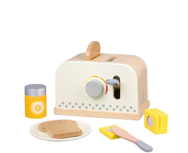 woet 木製家家酒麵包機, 優雅白, 1組