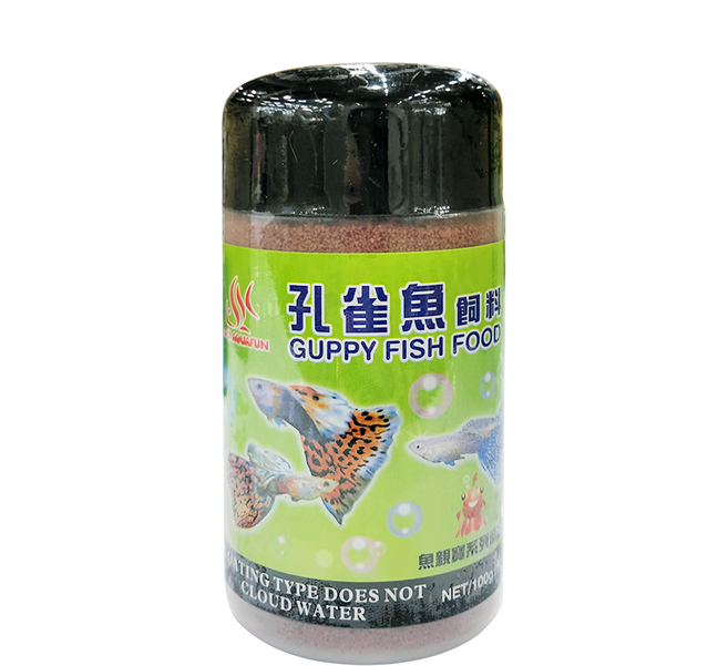 AQUAFUN 水之樂 孔雀魚飼料, 100g, 1罐
