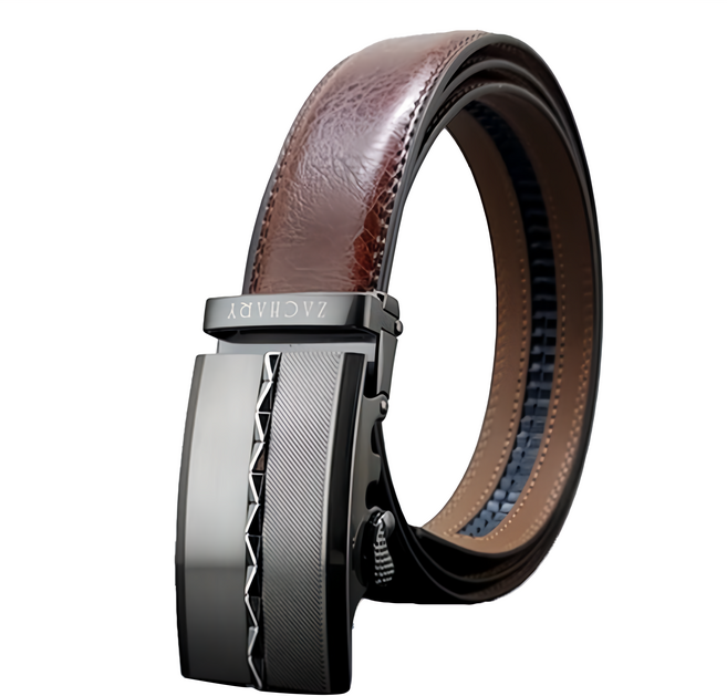 ZACHARY 全牛皮時尚自動皮帶