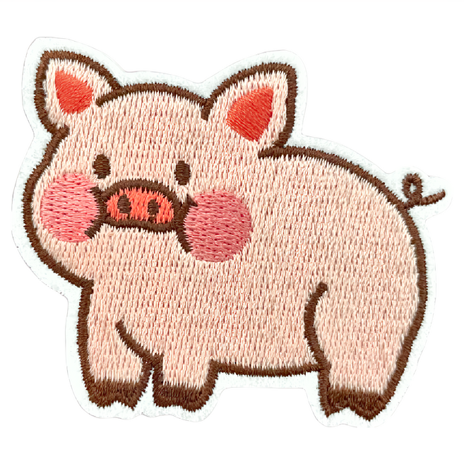 Hi 你好 刺繡貼紙, 小豬, 1張
