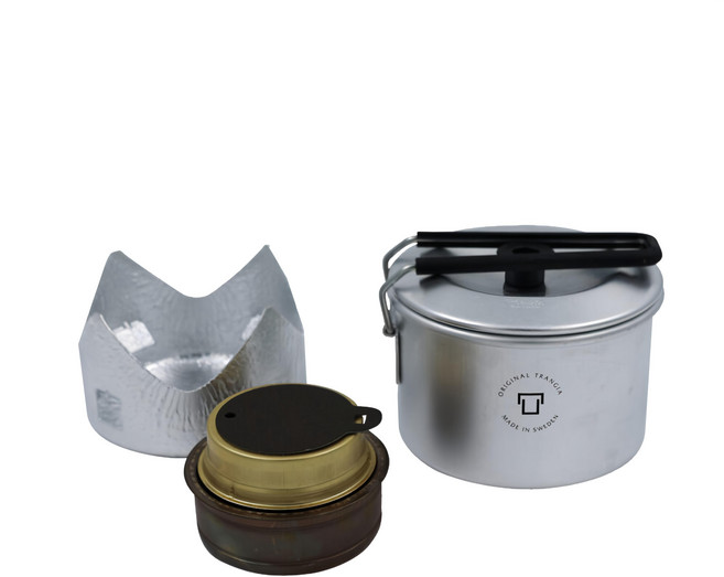 trangia 超輕戶外 經典版爐具組 鋁製 酒精爐頭, 鈦灰色, 1組