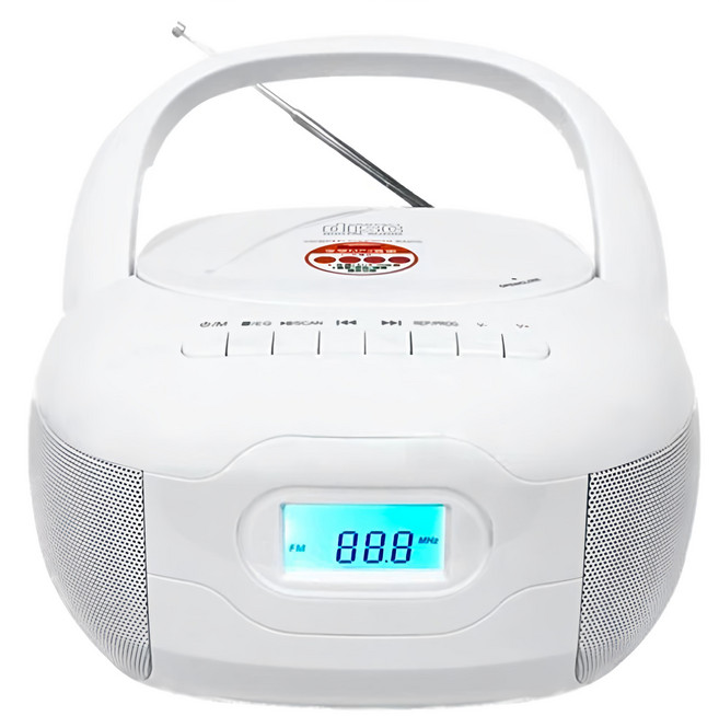 Dennys 丹尼斯 USB FM MP3 手提CD音響, 白色, MCD-317