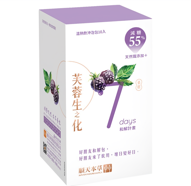 順天本草 芙蓉生之化和解計畫 減糖版, 10包, 24g, 1盒