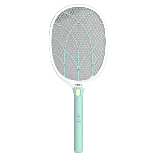 Kinyo 大網面分離式充電電蚊拍 CM-3315, 湖水綠 + 白色