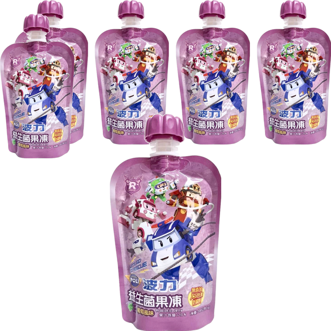 ROBOCAR POLI 波力 益生菌果凍 葡萄, 100g, 6個