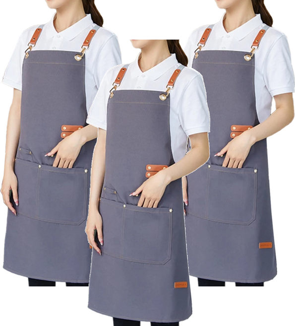 咪咪購物 工作圍裙, 灰色, 3件