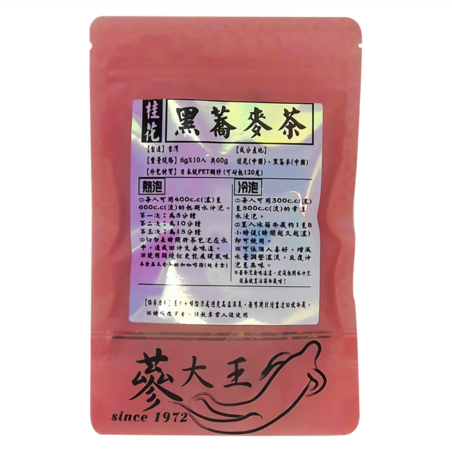 蔘大王 桂花黑蕎麥茶包, 6g, 10包, 1袋