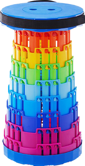 咪咪購物 螺旋伸縮椅凳 升級款 三扣 45 x 25cm 1010g, 彩虹藍, 1個