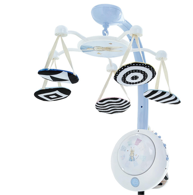 奇哥 比得兔多功能成長床邊音樂鈴 播放多種音樂 柔和夜燈設計 刺激視覺發展, 1個, Unisex