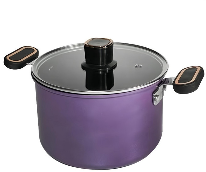 炫彩鍋 陶瓷不沾塗層 適用於電磁爐、瓦斯爐, 20cm, 紫色, 1個