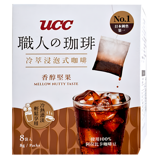 ucc 香醇堅果浸泡式咖啡, 8g, 8包, 1盒