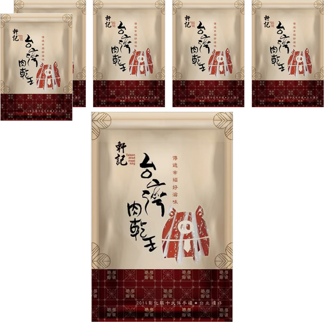Taiwan dried meat king 軒記 台灣肉乾王 真空系 蜜汁岩燒豬肉條, 180g, 6包