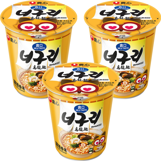 NONGSHIM 農心 爽口海鮮烏龍杯麵, 63g, 3入