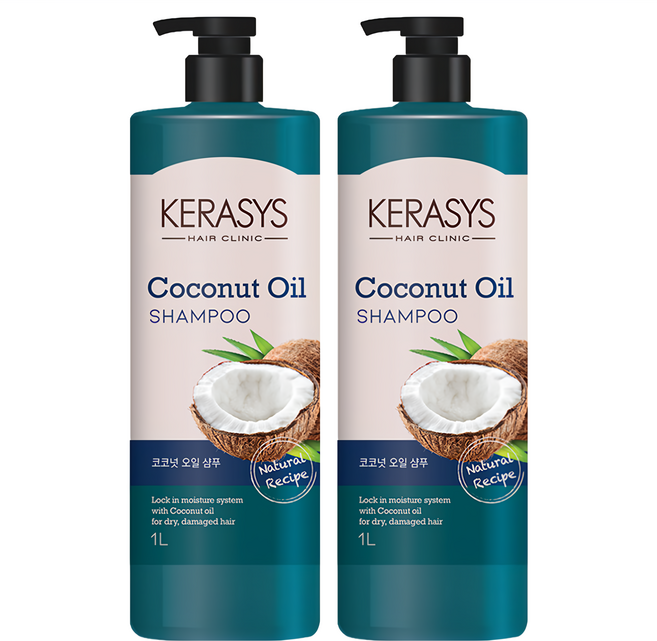 KERASYS 植物油系列洗髮精 椰子油, 1L, 2瓶